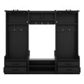 4 In 1 Detachable Hall Tree With Storage And 7 Hooks, Multiple Functions Hallway Coat Rack With Storage Drawers And Cabinet, Black Shoe Bench For Entryway Hallway Black Particle Board Mdf