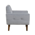 Gray Accent Chair Upholstered Velvet Cushion Seat Back Tufted Contemporary Living Room Furniture 1Pc Gray Primary Living Space Contemporary,Modern Plywood