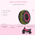 Aosom No Power Kids Ride On Push Car, Ride Racer, Foot To Floor Sliding Car, Walking Atv Toy With Music, Lights, For 1.5 3 Years Old, Pink Pink Metal