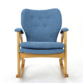 Mid Century Fabric Rocking Chair Blue Fabric