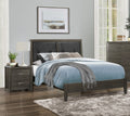 Contemporary Design Dark Gray Finish Full Bed 1Pc Button Tufted Faux Leather Upholstered Headboard Wooden Bedroom Furniture Box Spring Required Full Dark Gray Wood Bedroom Contemporary Panel Faux Leather Wood