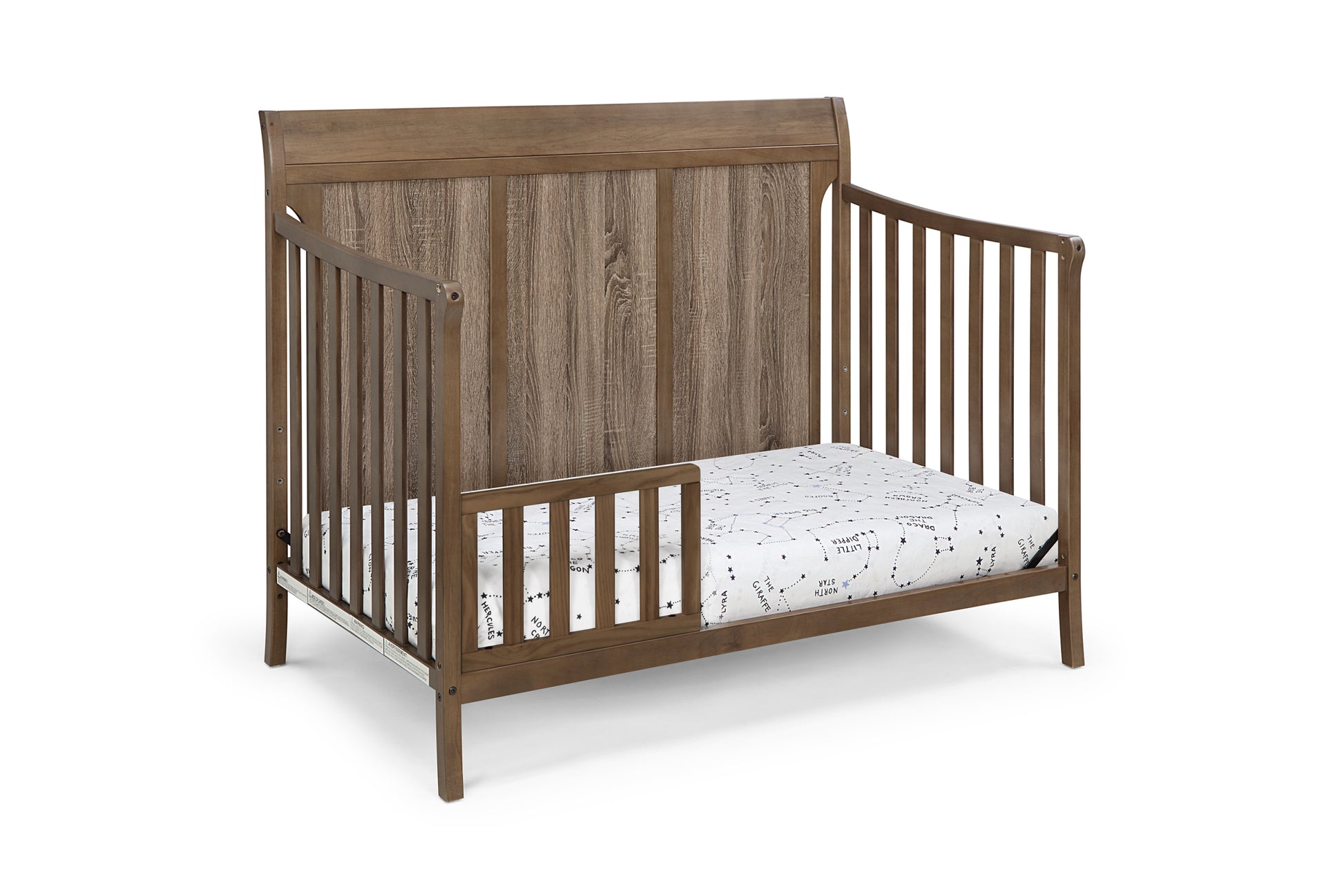 Shailee 4 In 1 Convertible Crib Brown Brown Stone Brown Wood