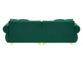 89 Inch Spring Wrapped Cushions, 3 Flannelette Sofas, Stylish Metal Feet And 4 Throw Pillows Make For A Modern Living Room Bedroom Green Velvet 3 Seat