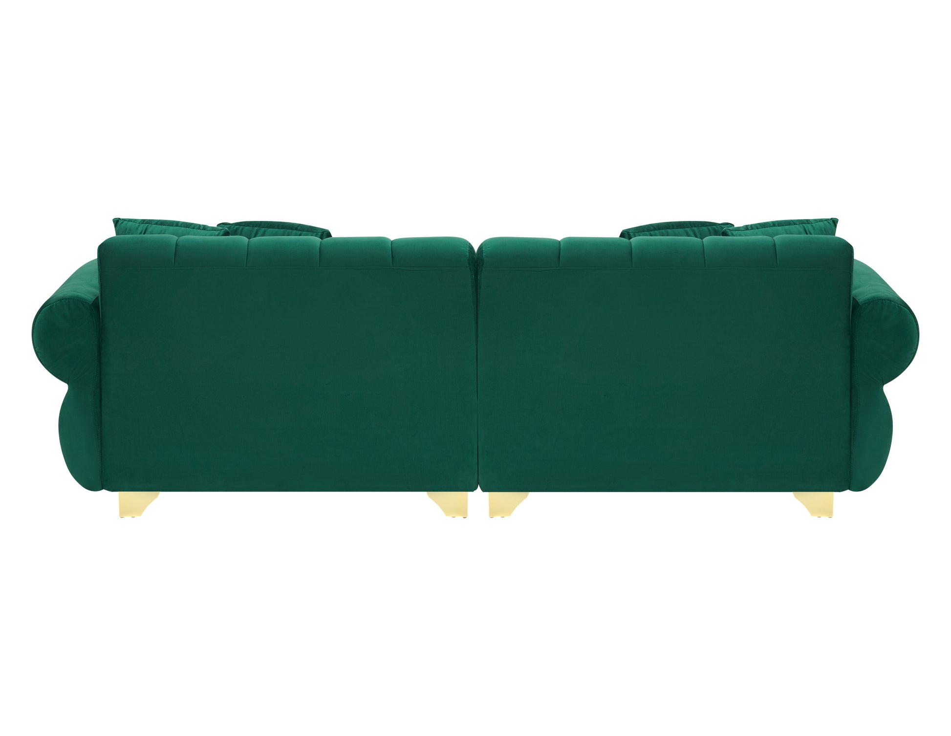 89 Inch Spring Wrapped Cushions, 3 Flannelette Sofas, Stylish Metal Feet And 4 Throw Pillows Make For A Modern Living Room Bedroom Green Velvet 3 Seat