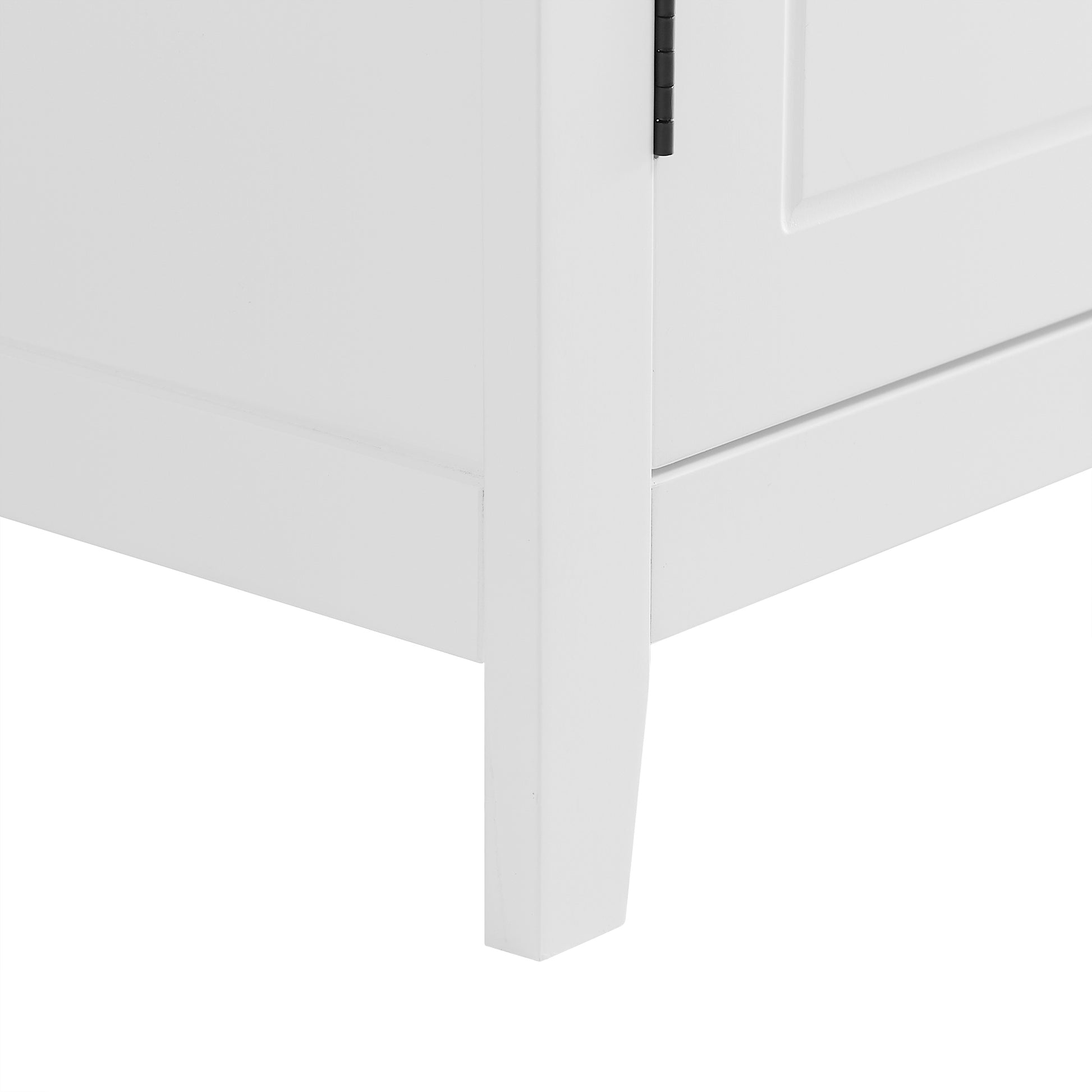 Elegant Bathroom Floor Storage Cabinet, Bathroom Storage Unit, Freestanding Cabinet With 4 Doors, Adjustable Shelves, Adaptable Shelves, White White Mdf