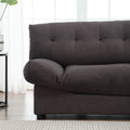 Cloud Style Sofa, Teddy Velvet Fabric, Comfy Padded Cloud Couch For Living Room, Apartment Dark Gray Light Brown Velvet Wood Primary Living Space Modern Polyester 2 Seat