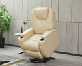 Recliner Chair Modern Recliner Sofa Faux Leather Recliners With Cup Holders,Remote Control Beige Faux Leather