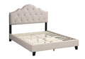 Contemporary 1Pc Queen Size Bed Adjustable Hb Light Brown Polyfiber Tufted Upholstered Wooden Bedframe Bedroom Furniture Box Spring Not Required Queen Light Brown Espresso Wood Bedroom