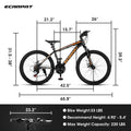 A24299 24 Inch Mountain Bike Bicycle For Adults Aluminium Frame Bike Shimano 21 Speed With Disc Brake Black Aluminium