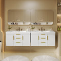 36'' Wall Mounted Bathroom Vanity With Resin Sink, Floating Bathroom Storage Cabinet With 2 Drawers, Solid Wood Bathroom Cabinet White Bathroom Modern Mdf