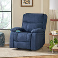 Massage Recliner Navy Blue Fabric