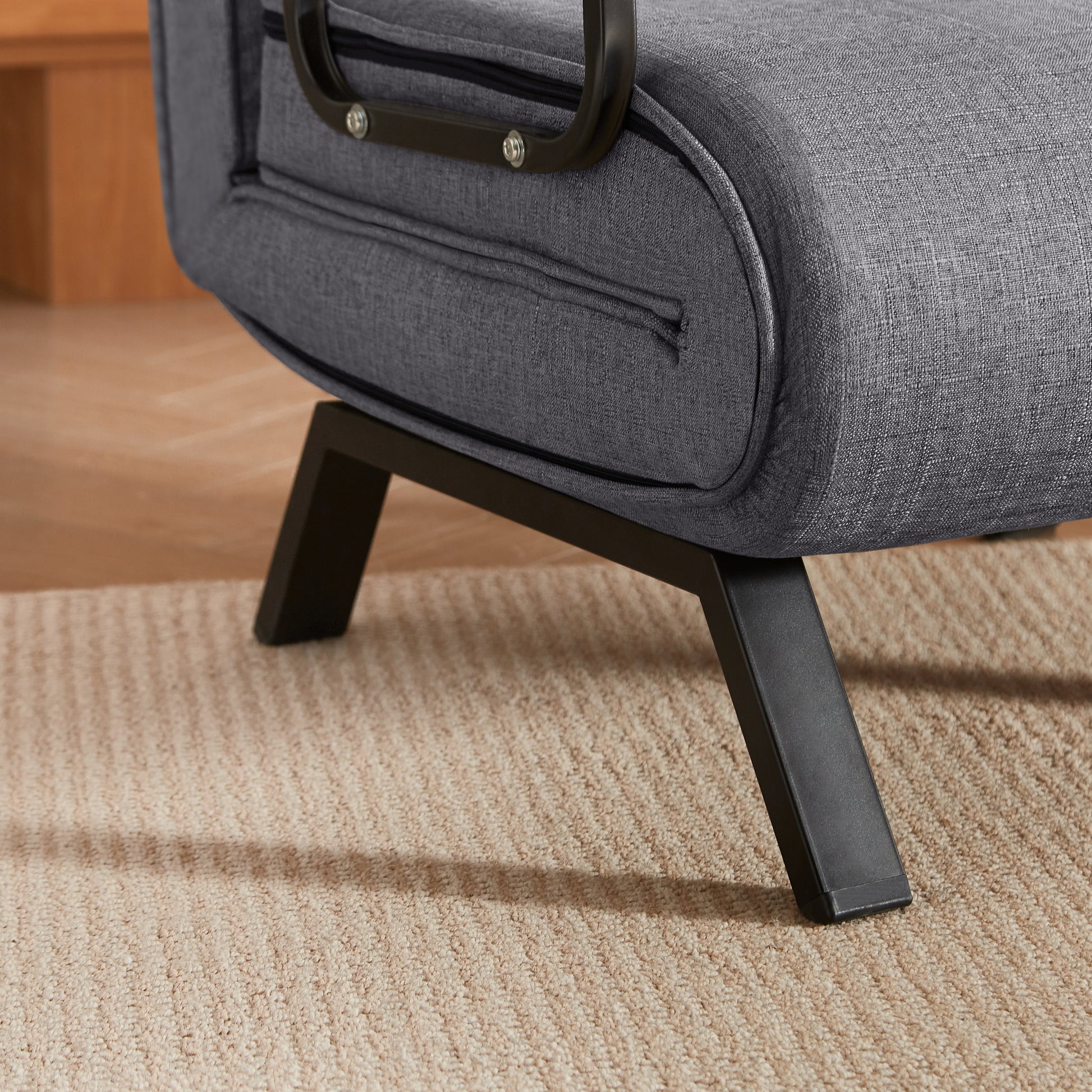 Folding Chair Bed, Comfy Convertible Sleeper Sofa, 5 In 1 Folding Bed With 5 Position Adjustable Backrest & Pillow, Floor Single Chairs, Cozy Futon Chair For Small Spaces, Office Light Grey Grey