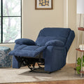 Massage Recliner Navy Blue Fabric