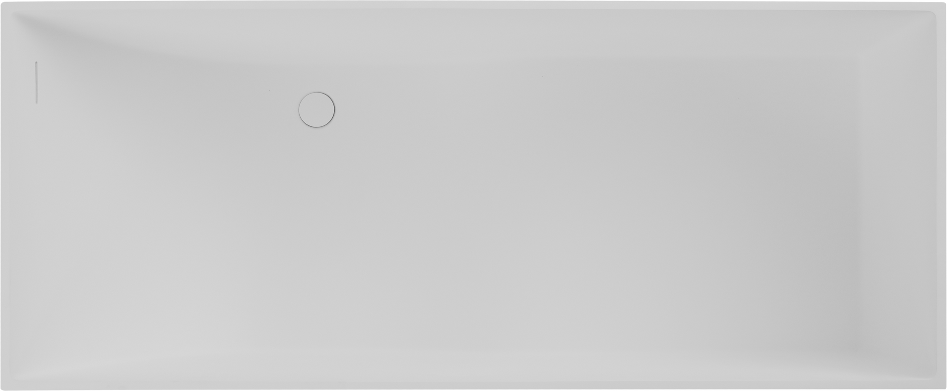 67" Freestanding Solid Surface Bathtub, Stone Resin Freestanding Bath Tub With Overflow And Pop Up Drain, Matte White 24S01 67Mw Matte White Rectangle Bathroom Freestanding Tubs Solid Surface