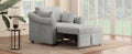 Chenille Convertible Sleeper Chair With Adjustable Backrest, 3 In 1 Lounger Chair Turns Into Bed, Single Bed For Living Room, Gray Gray Chenille