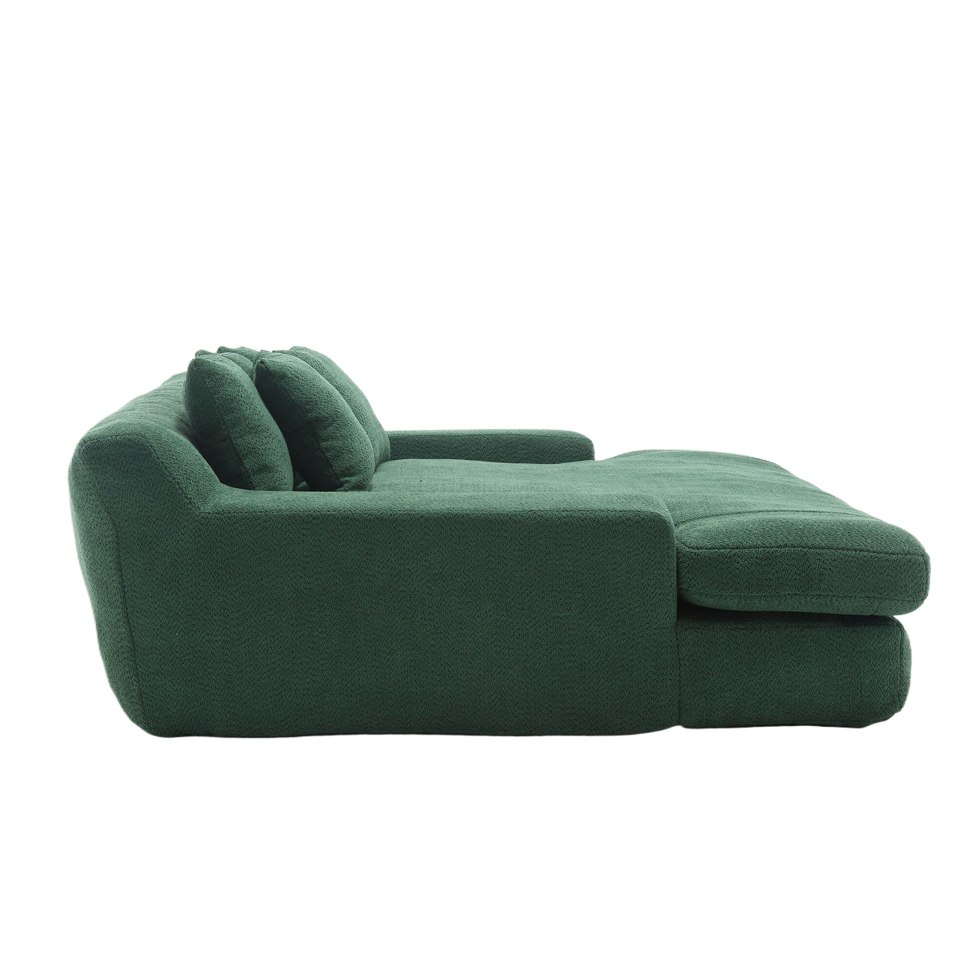Coolmore Seersucker 2 Seater Lazy Sofa With 5 Back Pillows,Comfy Sofa Deep Seat Couch For Living Room,Club Emerald Emerald Chenille 2 Seat