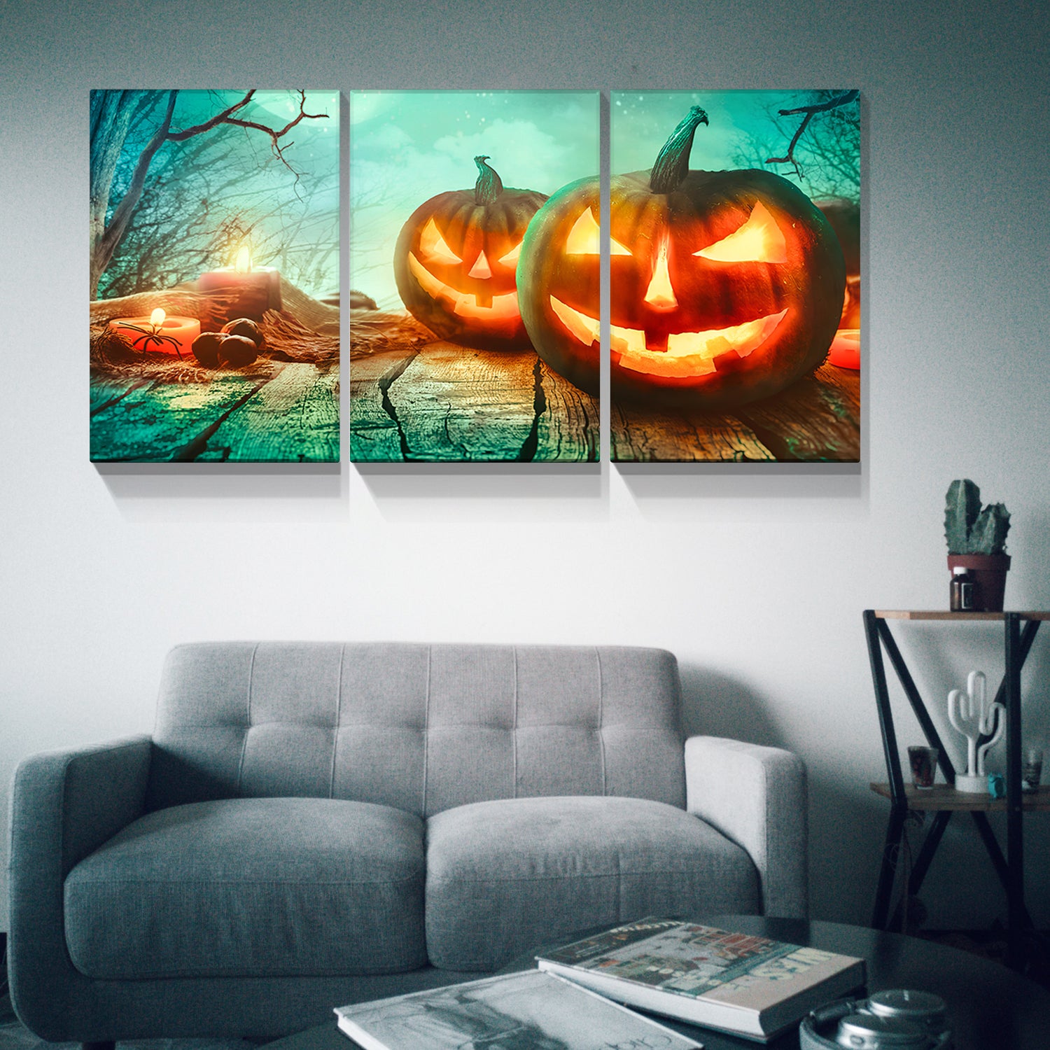 3 Pcs Halloween Pumpkin Wall Decoration Painting Gift Posters Home Decoration Wall Art Pictures Hd Canvas Print,Stretched And Framed Ready To Hang 2840Inch Thickness 1.5Inch Rectangle Wrapped Canvas Multicolor Halloween Large 33In 40In Painting Prints