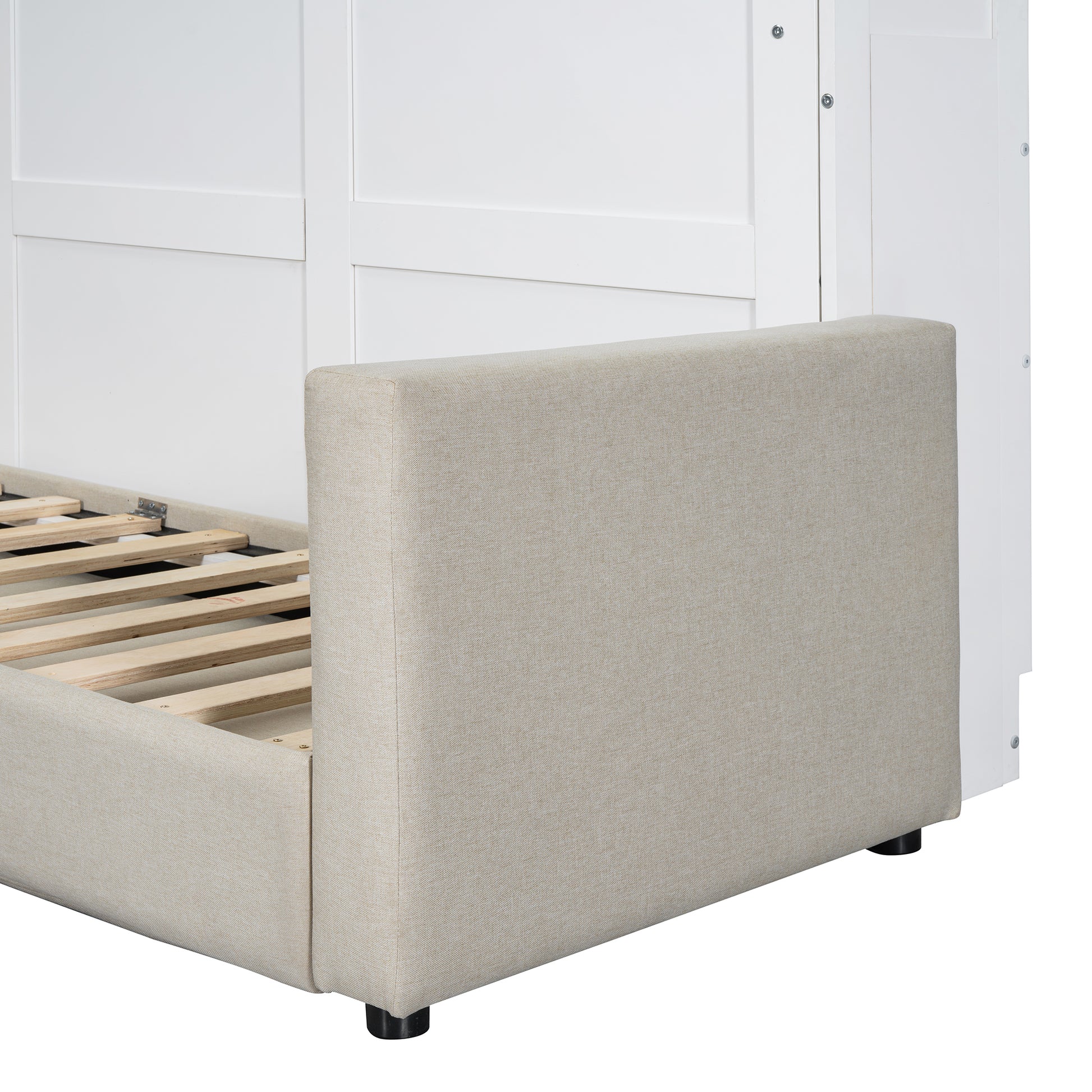 Queen Size Murphy Bed Wall Bed With Sofa,White Queen White Mdf Lvl