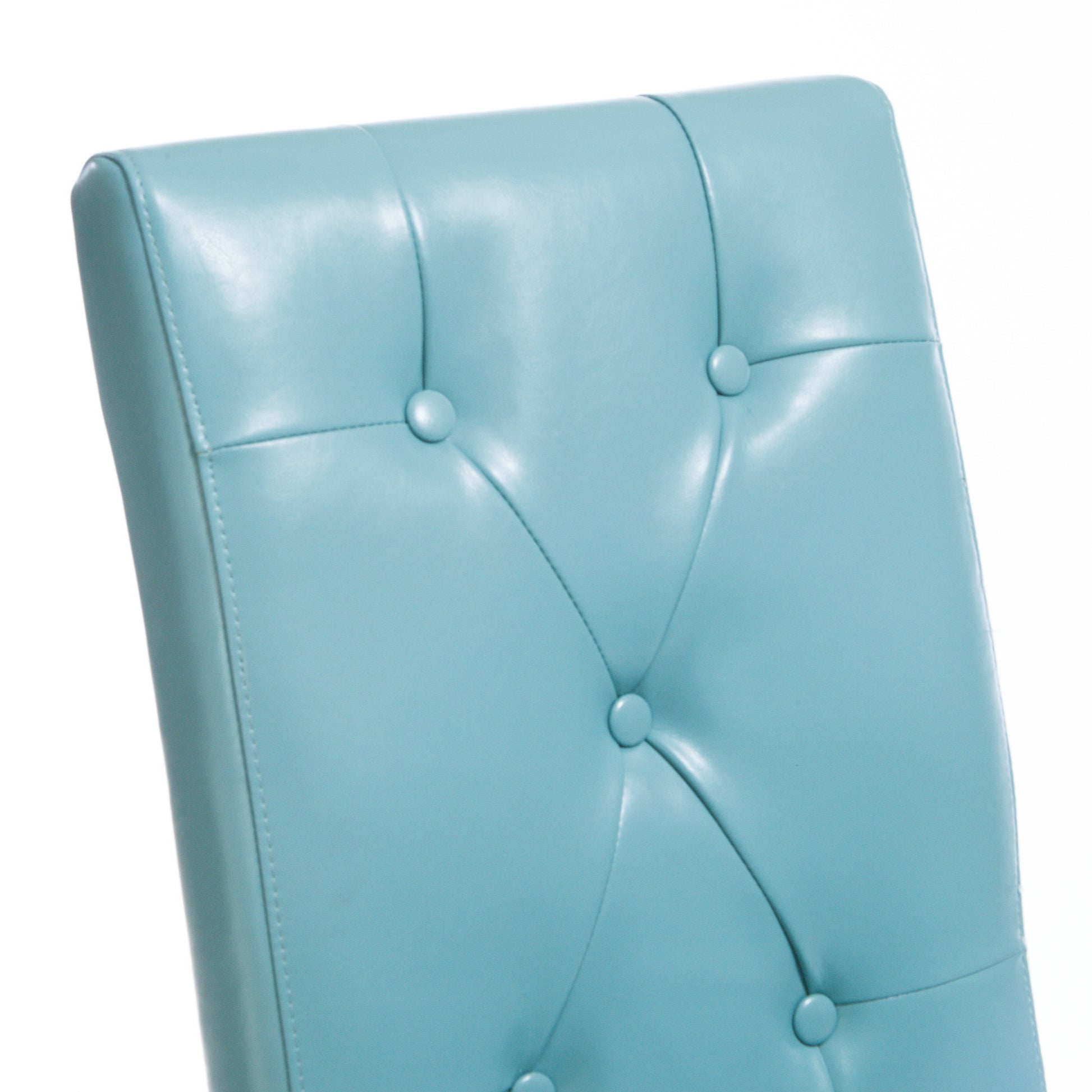 Carter 5 Tuft Kd Dining Chair Set Of 2 Teal Blue Metal Waterproof Fabric