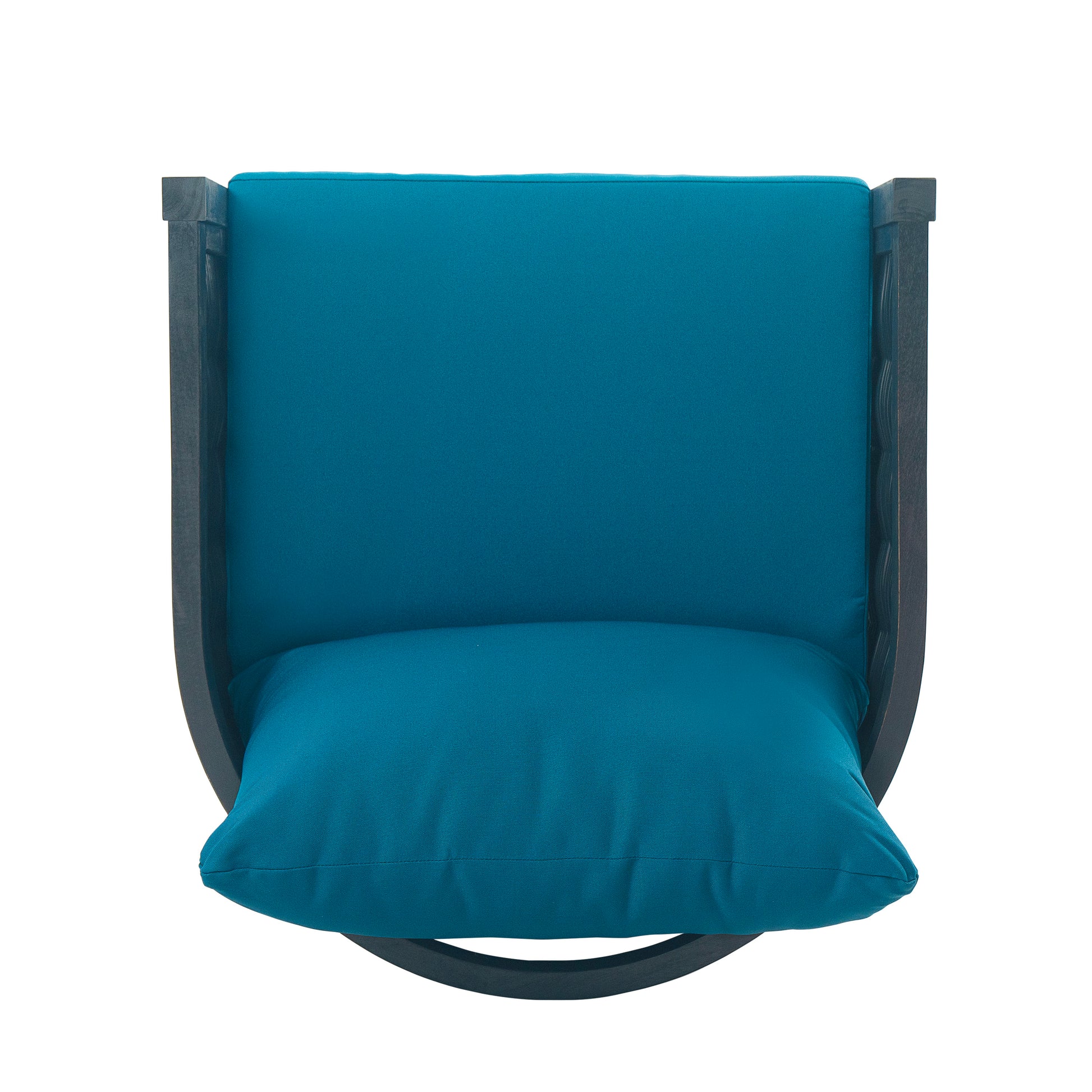 Outdoor Acacia Wood Wicker Club Chair With Cushions,Patio Furniture Conversation Seat For Backyard, Black Polyester Dark Teal Cushion, 27.50" W X 29.50" D X 24.75" H Yes Deep Seating Black,Teal Blue