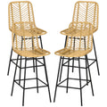 Homcom Rattan Bar Stools Set Of 4, 26