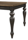 Traditional 1Pc Dining Table Two Tone Finish Gray Brown Finish 18