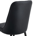 1 Table And 8 Chairs Set.A Rectangular Dining Table With A Imitation Marble Black Table Top And Black Metal Legs.Paired With 8 Chairs With Pu Leather Seat Cushion And Black Metal Legs.F 1537,C 007 Black Glass Metal