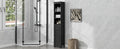 Tall Bathroom Cabinet, Freestanding Storage Cabinet With Drawer, Mdf Board, Adjustable Shelf, Black Black Mdf