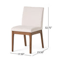 Dining Chair Set Of 2 Light Beige Fabric