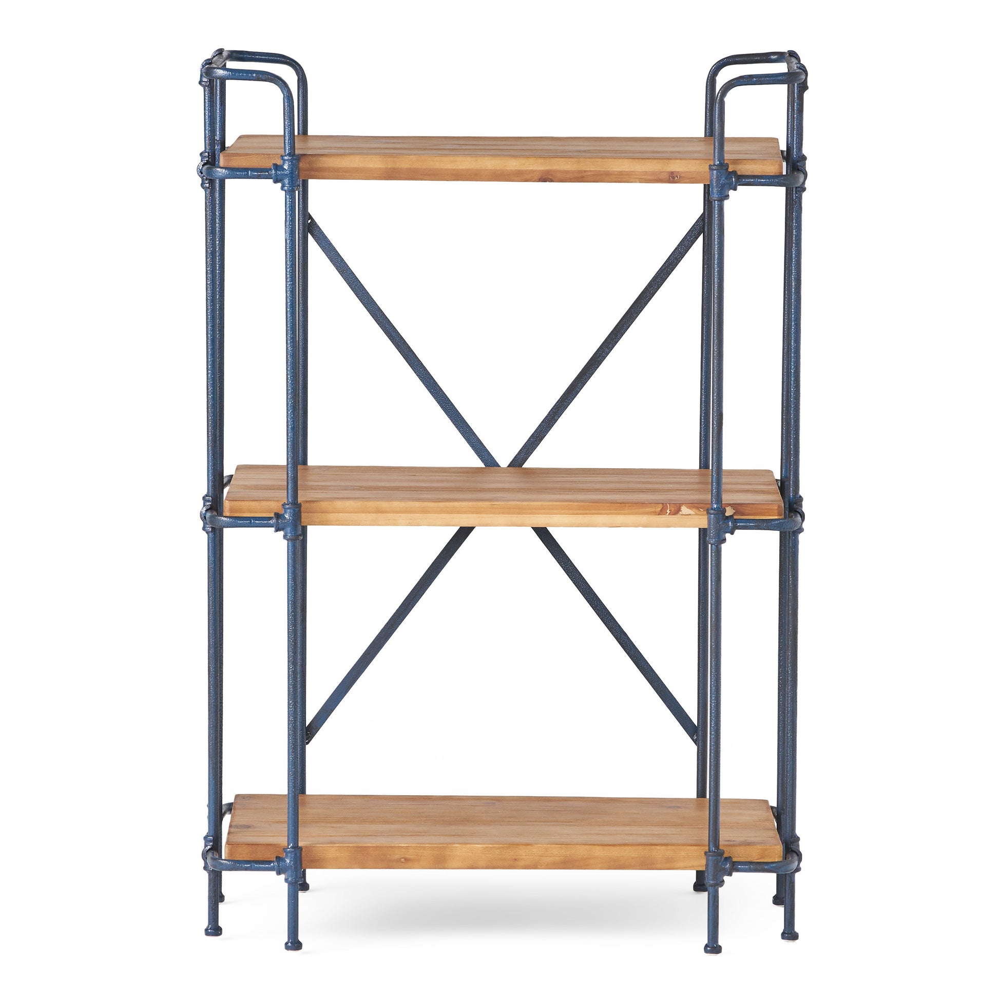 Yorktown 3 Shelf Bookcase Natural Metal & Wood