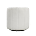 Modern Contemporary Swivel Chair With Ottoman White Boucle Fabric Upholstery Solid Wood Living Room Furniture White Primary Living Space Contemporary,Modern Plywood,Solid Wood