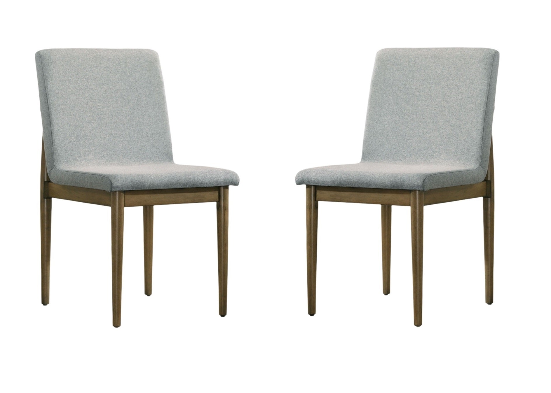 Natural Tone Frame Light Gray Fabric Set Of 2Pc Side Chairs Dining Room Furniture Chair Upholstered Seat Natural Grey Dining Room Contemporary,Mid Century Modern,Modern Dining Chairs Set Of 2 Solid Wood