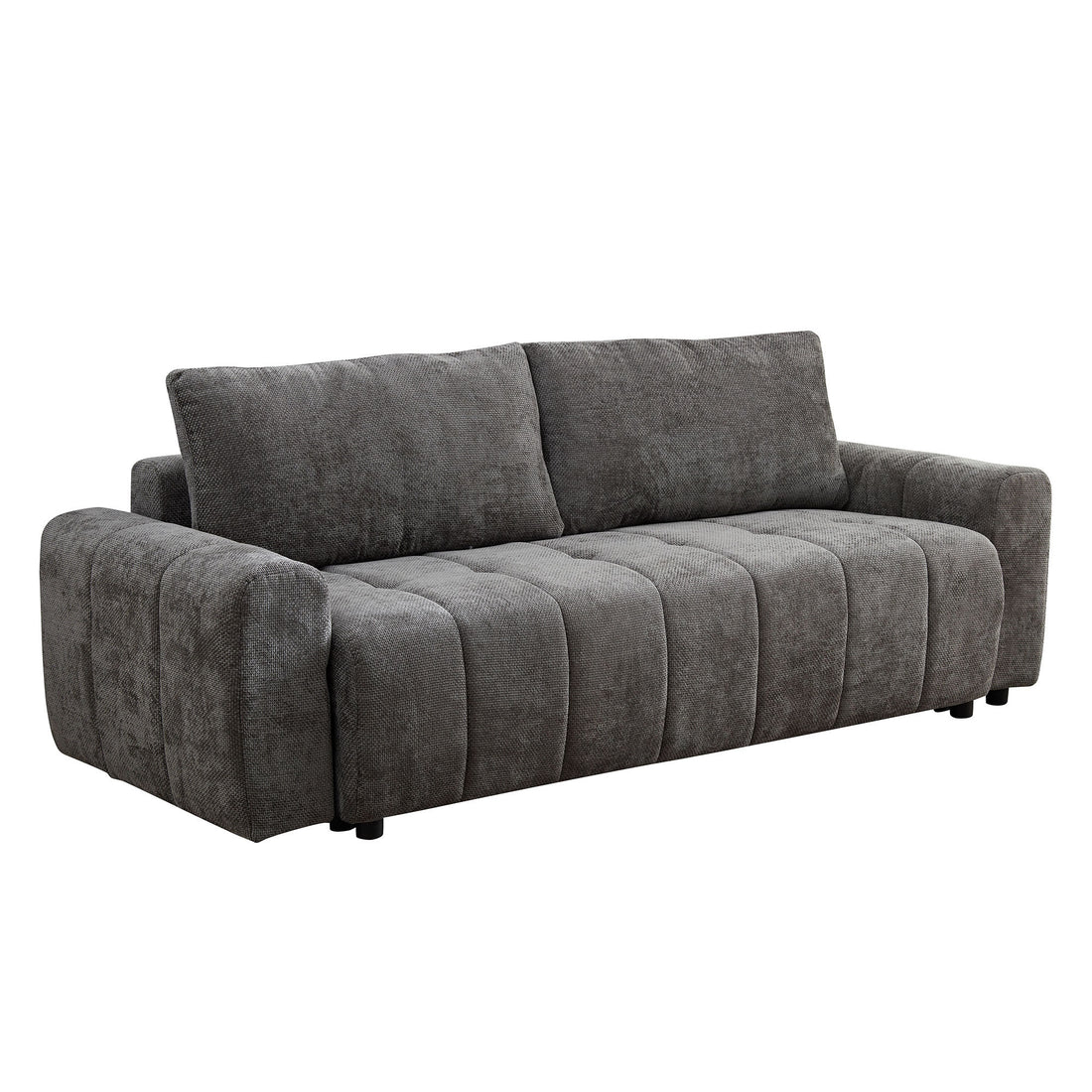 94.49''Sleeper Sofa, Sofa Bed 2 In 1 Pull Out Couch Bed With Storage Chaise For Living Room, Sofa Sleeper With Pull Out Bed, Dark Grey Couch Dark Grey Fabric 3 Seat