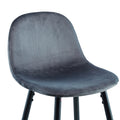 Bar Stools Set Of 2, 30 Inches Velvet Barstool Modern Counter Bar Height Chair With Back, Sturdy Metal Legs & Footrests, Easy Assembly, Island Stool For Kitchen Bar Dark Grey Velvet