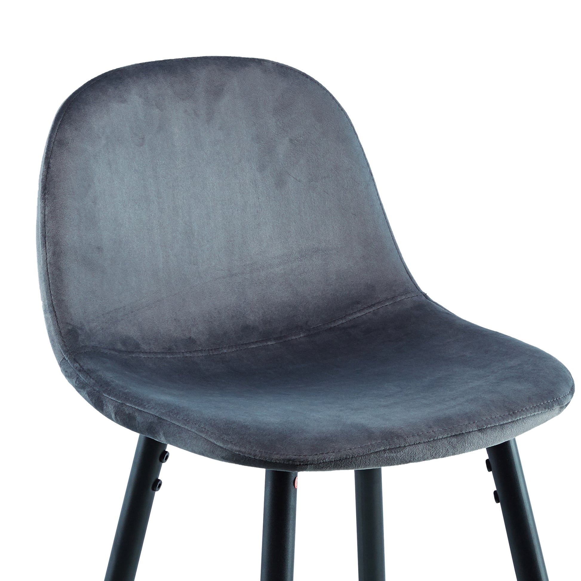 Bar Stools Set Of 2, 30 Inches Velvet Barstool Modern Counter Bar Height Chair With Back, Sturdy Metal Legs & Footrests, Easy Assembly, Island Stool For Kitchen Bar Dark Grey Velvet