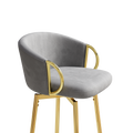 30 Inch Dining Chairs Set Of 2 Modern Style 360 Swivel Bar Chairs With Simple Design, Comfortable High Stools, And Flexible Dining Chairs Suitable For Bars, Restaurants,Velvet Bar Chair Beige Grey
