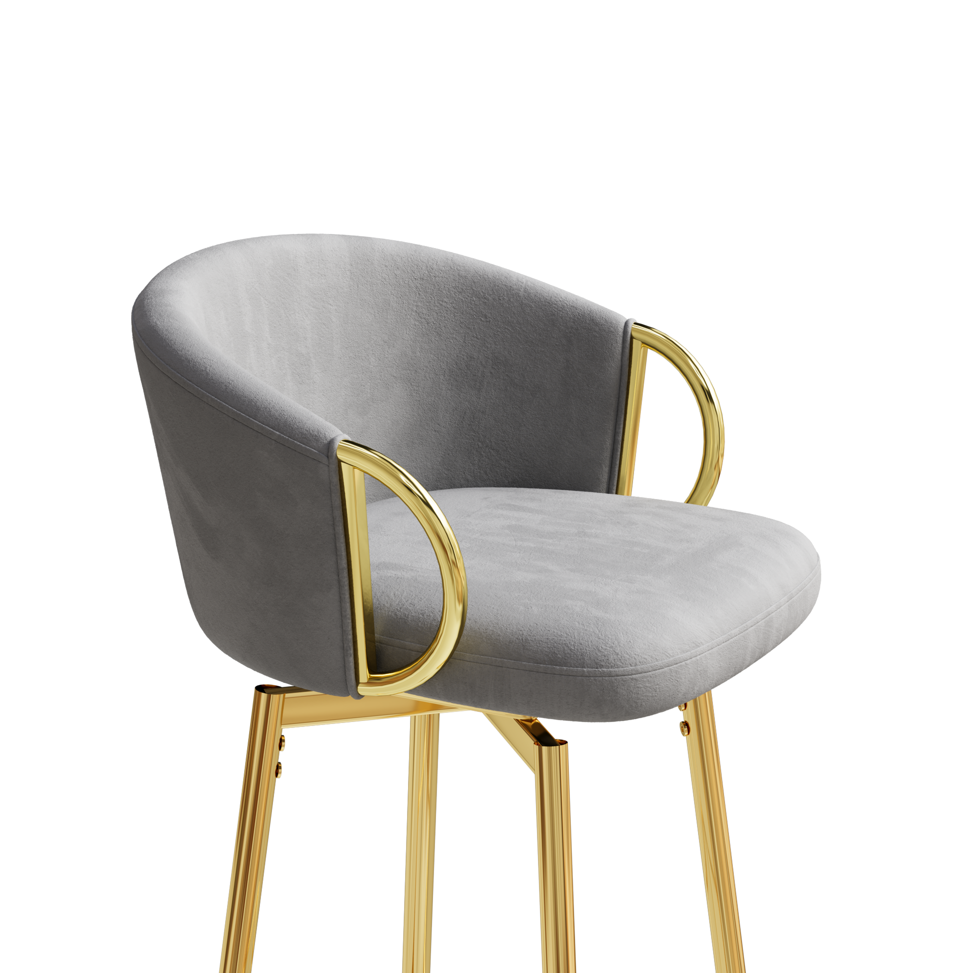 30 Inch Dining Chairs Set Of 2 Modern Style 360 Swivel Bar Chairs With Simple Design, Comfortable High Stools, And Flexible Dining Chairs Suitable For Bars, Restaurants,Velvet Bar Chair Beige Grey