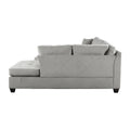 2 Piece Reversible Sectional With Chaise Tufted Detail Taupe Microfiber Upholstered Modern Living Room Furniture Taupe Microfiber Primary Living Space L Shaped Plywood,Solid Wood 5 Seat