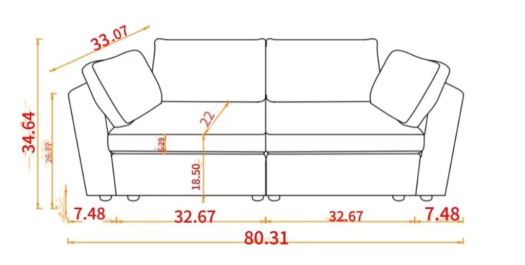 Modular Sofa Whitechenille Fabric, Simple And Grand, The Seat And Back Is Very Soft. This Is Also A Knock Down Sofa Grey Brown Chenille Wood Primary Living Space Medium Firm Light Duty Victorian Rectangle Acacia Rolled Arms Chenille 4 Seat