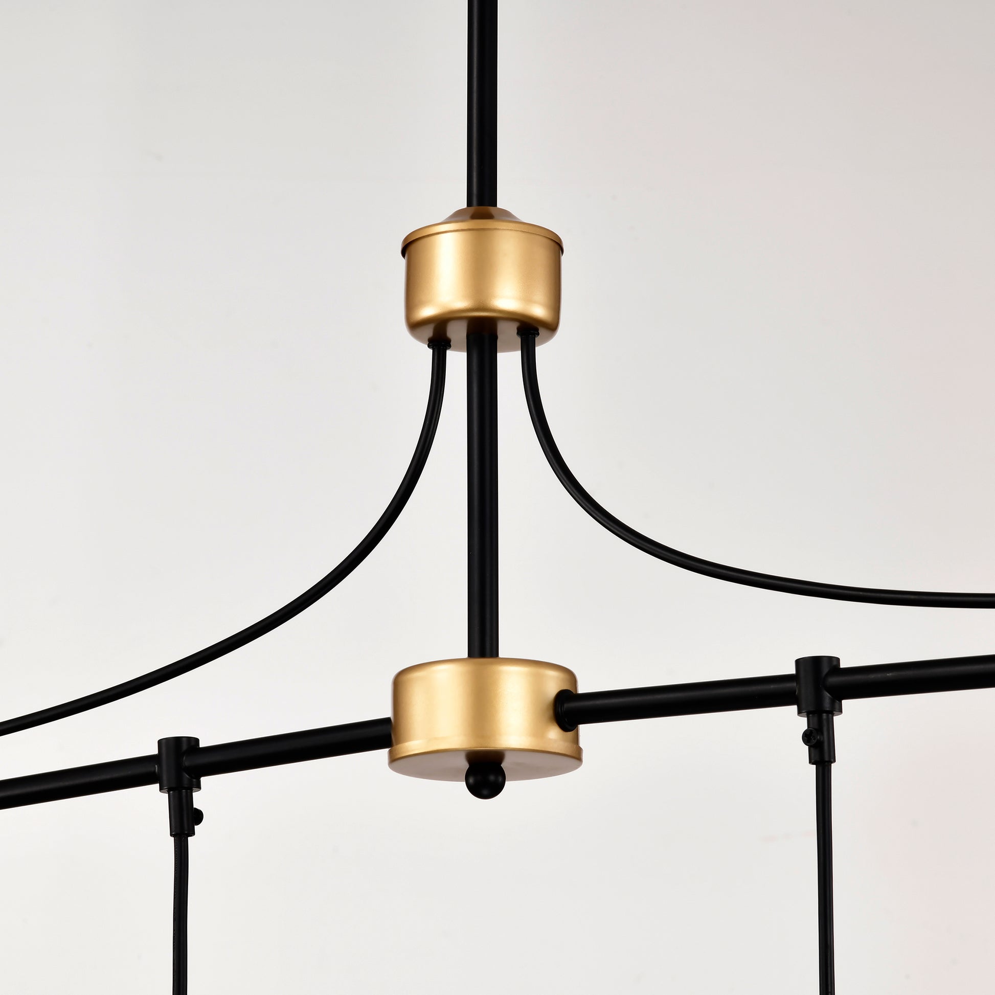 Dining Room Light Fixture Chandelier Over Table, 40 Inch Hanging For Farmhouse Linear Chandeliers,4 Light Kitchen Island Lighting,Matte Black And Matte Gold Ceiling Chandelier,With Metal Lampshade