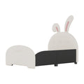 Twin Size Upholstered Rabbit Shape Princess Bed ,Twin Size Platform Bed With Headboard And Footboard,White Old Sku: Wf311629Aak White Pu