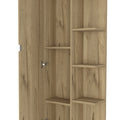 Los Angeles Linen Cabinet, Five Shelves, One Cabinet, Divisions Beige 1 5 18 To 23 In 60 In & Above Bathroom Freestanding Contemporary 5 10 Inches Melamine Melamine