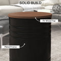 Homcom Nesting Storage Ottomans Set Of 2 With Lids, Hidden Space Black Metal