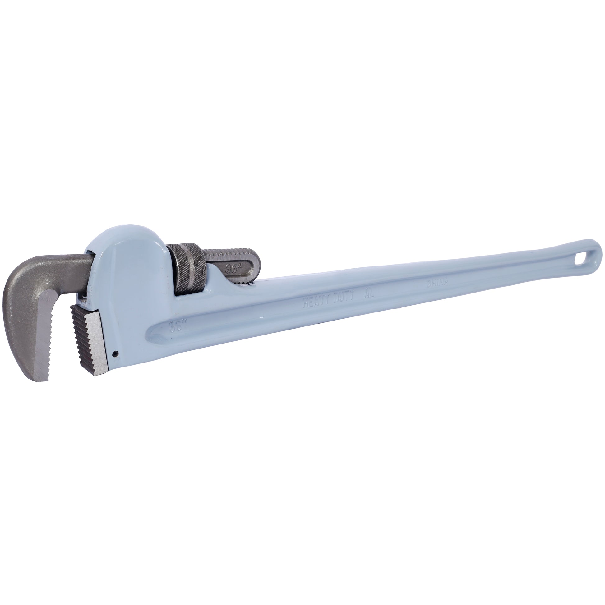 36 Inch Pipe Wrench Aluminum Straight Pipe Wrench Heavy Duty 36 Inch Plumbers Wrench,Easy To Carry, Hangable Design, For Water Pipes, Automotive Repairs Light Gray Aluminium Alloy