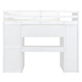 Twin Size Loft Bed With Desk, Wardrobes, 4 Drawers And 4 Shelves White Twin White Solid Wood