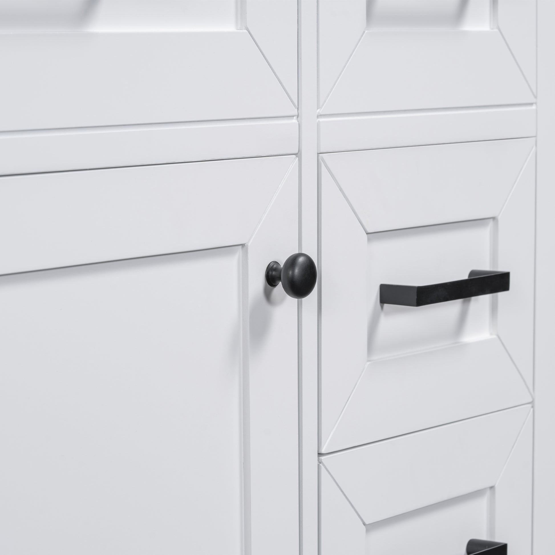 30" Bathroom Vanity With Sink Combo, White Bathroom Cabinet With Drawers, Solid Frame And Mdf Board Old Sku:N725S999222K White Solid Wood Mdf