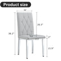 2 Piece Dining Chair, Modern Style Kitchen Upholstered High Back, Metal Leg Office Chair, Suitable For Dining Room, Office, Restaurant. Light Gray Pu