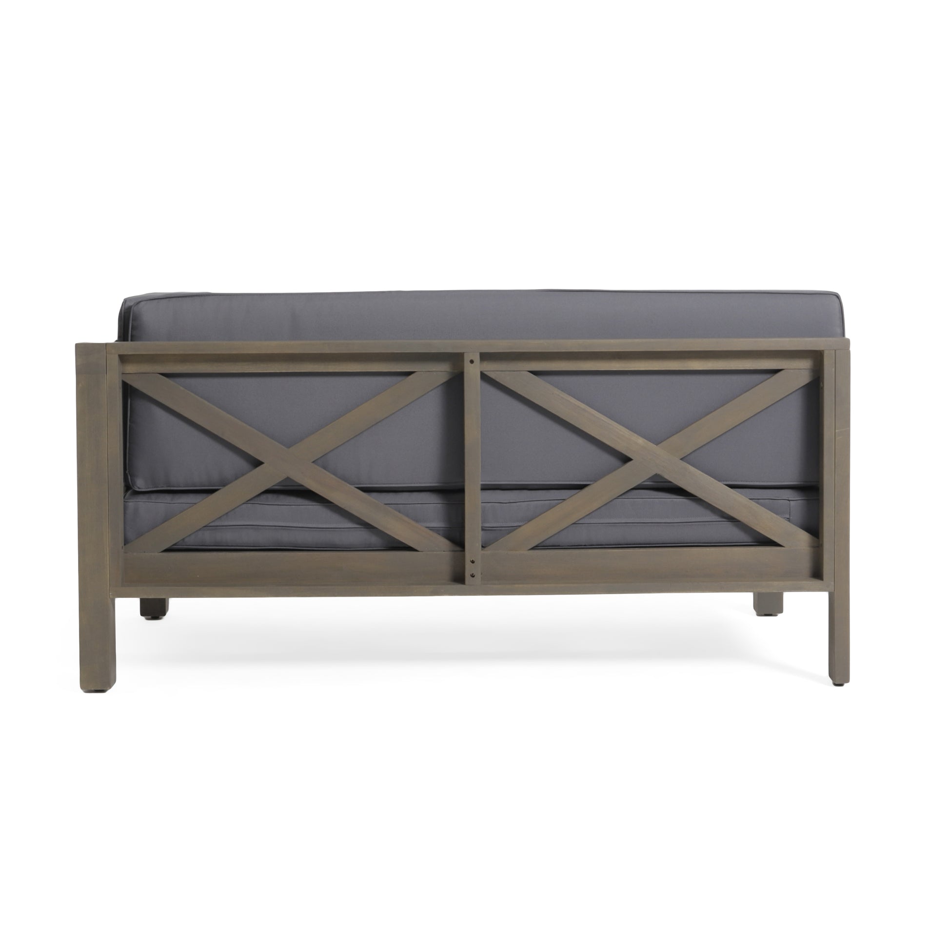 Brava X Back Left Corner Bench, Dark Grey Dark Grey Acacia Wood