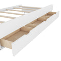 Full Size Wooden Led Platform Bed With Trundle, With Storage Headboard, With Drawers, White Full White Plywood