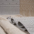 Naar Guros Collection 5X7 White Ivory Medallion Indoor Outdoor Area Rug White Polypropylene